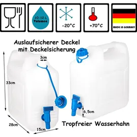 BigDean Wasserkanister 12 l transparent
