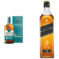 The Singleton 12 Jahre | Single Malt Scotch Whisky | 43% vol | 700ml & Johnnie Walker Black Label | Blended Scotch Whisky | Ausgezeichneter, aromatischer Bestseller | 40% vol | 700ml