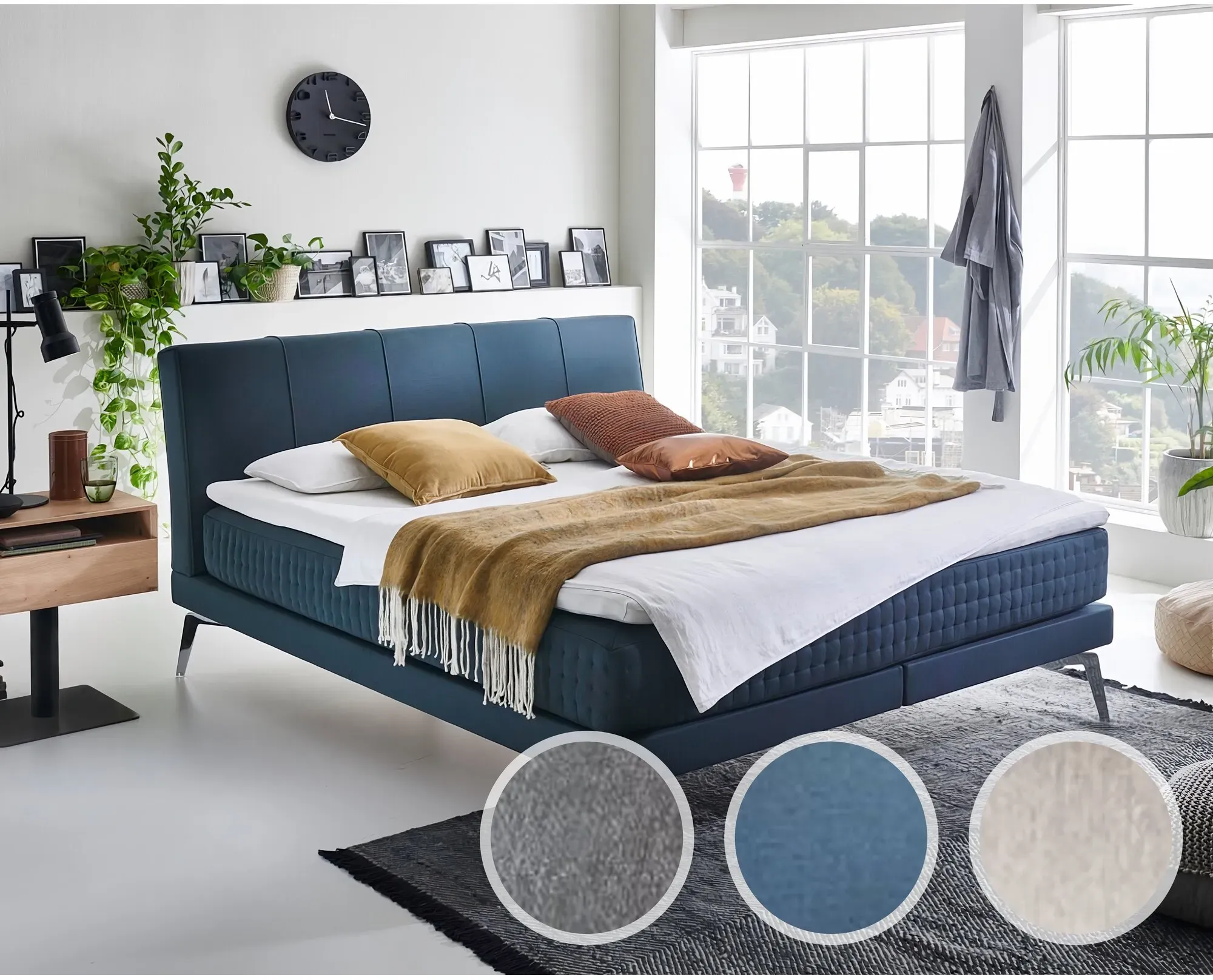 Kamjo »Nightflight« Boxspringbett inkl. Topper 180x200 cm / H4/H4 / Anouk silver