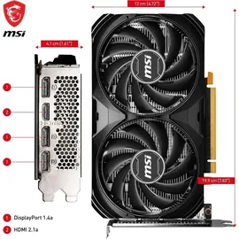 MSI GeForce RTX 4060 Ventus 2X Black 8G OC 8 GB GDDR6 V516-004R