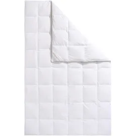 Haeussling Daunenbettdecke Swiss Royal, Bettdecken für Sommer und Winter, Ganzjahresdecke, Decke, Füllung: 90% Daunen, 10% Federn, Bezug: 100% Baumwolle, Bettdecke 135x200 cm, 155x220 cm & weitere Größen, Made in Germany weiß 200 cm x 220 cm