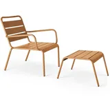 Oviala Relaxsessel, Braun, Metall, 1-Sitzer, Quadratisch,quadratisch, 64x72x60 cm, Gartenmöbel, Gartenstühle, Gartenstühle