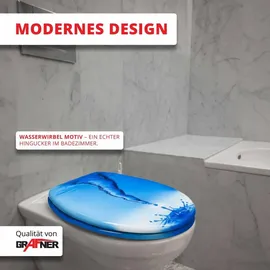 Grafner WC Sitz mit Absenkautomatik Motiv Blue Whirl