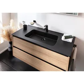 Fackelmann Gusswaschtisch Vita 101 cm x 15,8 cm x 46,5 cm Matt Schwarz