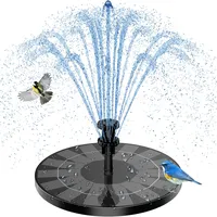 AISITIN 3.5W Solarbrunnen für Draussen (φ180mm) Solar Springbrunnen für Außen mit 4 Stützstangen Solar Teichpumpe mit 8 Düsen Solar Schwimmender Fontäne Pumpe für Garten/Teich/VogelBad/Wasserspiel
