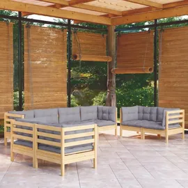 vidaXL Garten-Lounge-Set 8-tlg. grau Kiefer