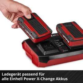 Einhell Ladegerät Power X-Twincharger 4A Power X-Change (18 V, gleichzeitiges Laden von 2x 18 V Akkus, Akkuüberwachung, Lademanagementsystem, Refresh-Modus)