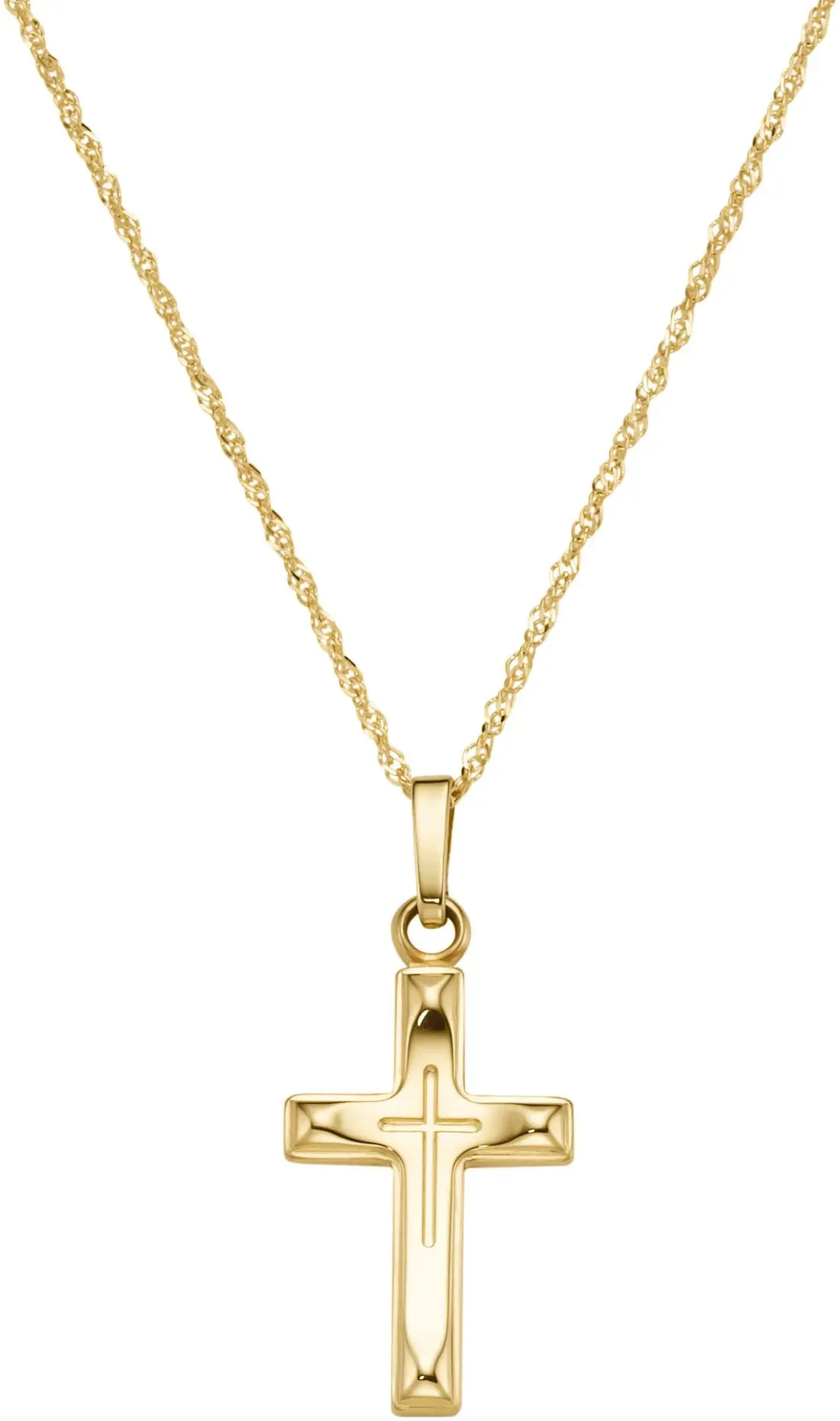 Firetti Kette mit Anhänger »Schmuck Geschenk Gold 375 Halsschmuck Halskette Goldkette Kreuz« Firetti gelbgoldfarben