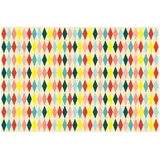 Tischdecke mit Rautenmuster - Bunte Papiertischdecke 180 x 120 cm