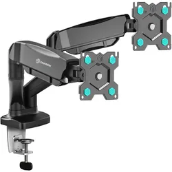 Tischhalterung für zwei Monitore 13"-32" max 8 kg, Neigbar-schwenkbar, mit Drehfunktion, schwarz G160