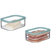 Mepal | Käse- und Wurstdosen-Set Meat and Cheese Nordic Green | Modula Vorratsdosen | Deckel inkl. Anti-Kondensationseinsatz | Luftdicht & spülmas