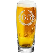 LUXENTU Willi Becher Bierglas Helles-Glas 0,5 Liter mit Eichung - 65. Jubiläum