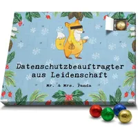 Mr. & Mrs. Panda Schoko Adventskalender Datenschutzbeauftragter Leidenschaft - Blau Pastell - Geschenk, Firma, Kollege, Datenschützer, Kollegin, A... - Blau