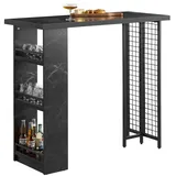 SoBuy Bartisch 120 x 50 x 105 cm Schwarz