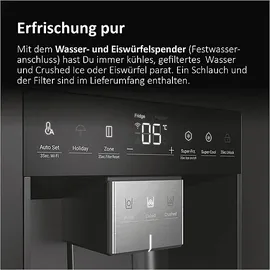 Haier HSW79F18DIPT SBS Serie 7 Side-by-Side (601 l, 1775 mm hoch, Schwarz)