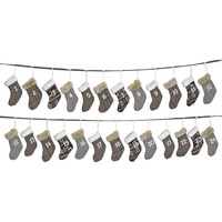 Adventskalender zum Befüllen aus Stoff 340cm Weihnachtsgirlande Säckchen Socken