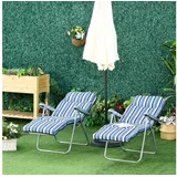 Outsunny Sonnenliege 60 x 75 x 102 cm Blau