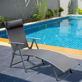 Outsunny Sonnenliege 137 x 63,5 x 100,5 cm Grau