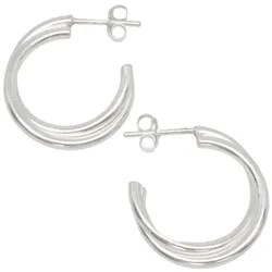 fejn Ohrringe Double Hoop nachhaltiger Echtschmuck Silber Damen 