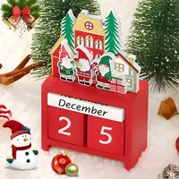 ZZXLOPEZ Adventskalender Kisten, Holz-Weihnachts-Countdown-Kalender, Countdown Holz Würfel, Weihnachtliche Holz Dekoration, Schreibtischdekoration, Countdown Bis Weihnachten, Weihnachtsmann