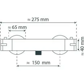 Schütte London Thermostat Duscharmatur mit Verbrühschutz Schwarz Matt
