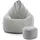 mokebo Sitzsack Der Tagträumer Cord 180 x 80 x 80 cm Grau mit Hocker