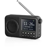 Arafuna DAB Radio, DAB Plus Radio mit 2,4" Farbdisplay, FM Radio mit Bluetooth, Küchenradio mit 60 Voreinstellungen, wiederaufladbar, Dual Wecker, Schlaf-Timer, MicroSD/TF/AUX Anschluss, Schwarz