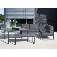 Kettler Casual Dining Dininglounge Aluminium/Polyester Dunkelgrau|Hellgrau