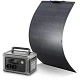 ALLPOWERS R600 Solargenerator, 299WH LiFePO4 Batterie, 2x 600W (1200W Spitze) AC Ausgang Tragbare Powerstation mit 100W Flexibles Solarpanel, Mobile Stromversorgung für Garten Reise Camping Wohnmobil