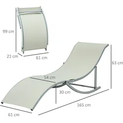 Outsunny - Sonnenliege - 165Lx61Wx63Hcm - Beige