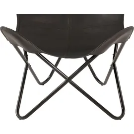 Lesli Living Buffalo Gartenstuhl 75 x 75 x 87 cm schwarz klappbar