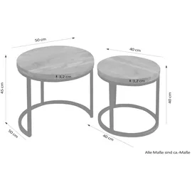 byLIVING Couchtisch SELMA, Breite 50 cm, Akazie natur/schwarz