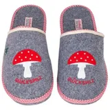ADELHEID Glückspilz Filzpantoffeln, Farbe:mausgrau, Größe:40/41 - 40/41 EU