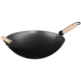 5 five simply smart SECRET DE GOURMET Wok Acero 35CM con Mango DE Madera, Multicolor, One Size