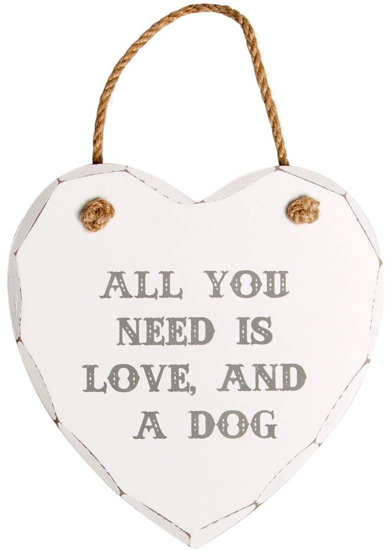 Sass & Belle Herz-Schild – All You Need is Love and a Dog