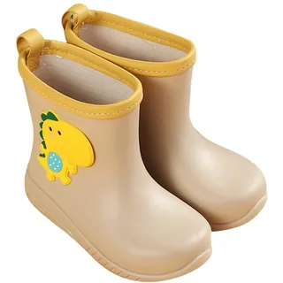 Dinosaurier Gummistiefel Kinder Unisex Wasserdicht Regenstiefel Für Jungen Mädchen Leichte Bequeme Cartoon Regenschuhe mit rutschfeste Sohle Atmungsaktiv Ungefütterter Gummistiefel (A5-Khaki, 20) - 32 EU