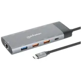 Manhattan USB-C Hub (USB-C, 10 Ports), Dockingstation + USB Hub, Grau