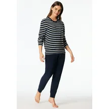 SCHIESSER Frottee Pyjama Gestreift Blau/Bunt XL