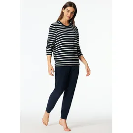 SCHIESSER Frottee Pyjama Gestreift Blau/Bunt XL