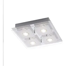 Selltec LED-Deckenleuchte 2-flg. eckig chrom