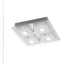 Selltec LED-Deckenleuchte 2-flg. eckig chrom