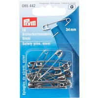 Prym Sicherheitsnadeln, 34mm, silberfarbig, 16 Stück, Stahl, PRYM_085442-1