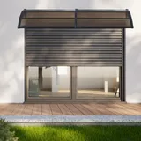 [en.casa] Vordach Mellerud 200x100 cm Schwarz/Braun