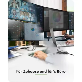 Icy Box USB-C zu 3x HDMI Adapter 20 cm Schwarz