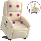 vidaXL Massagesessel mit Aufstehhilfe Polyester 86,5 x 99,5 x 86,5 cm Creme