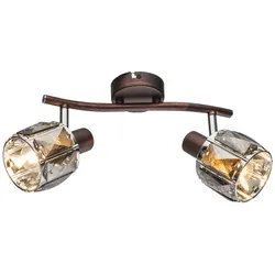 Wand Decken Lampe Chrom Leuchte Glas Kristalle Spots Beweglich Beleuchtung