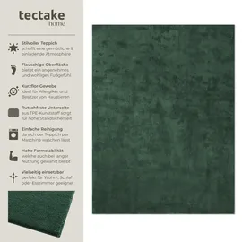 Tectake Kurzflorteppich Soft Zone - grün, 140 x 200 cm
