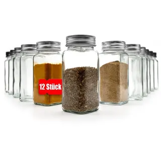 BigDean Gewürzglas eckig 100 ml 12 St.