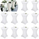 luxuskollektion Stehtischhusse Stretch Weiß 80 x 110 cm 10er Set