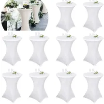 luxuskollektion Stehtischhusse Stretch Weiß 80 x 110 cm 10er Set